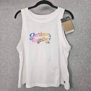 The North‎ Face Cotton Women's Pride Graphic Tank Top White Size L